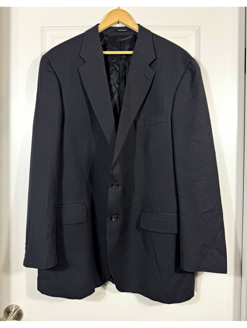 Ralph Lauren Gray Pinstripe Wool Cashmere Tuxedo Jacket 48 Big & Tall Old Money